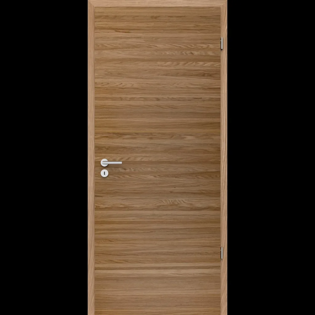 ProLine internal door in white oak real wood veneer with horizontal listello detail