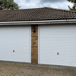 Smart White Double Garage Doors: Up & Over