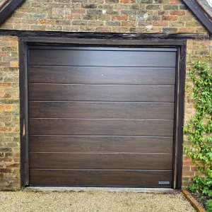 Brown Single Sectional Garage Door